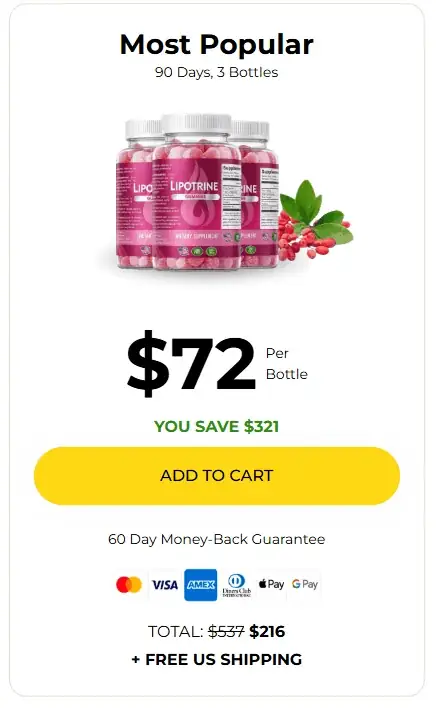 LipoTrine one bottle package for daily wellness support