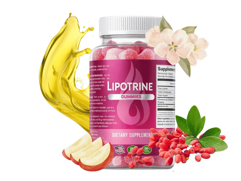 LipoTrine gummies bottle with natural ingredients for daily wellness support